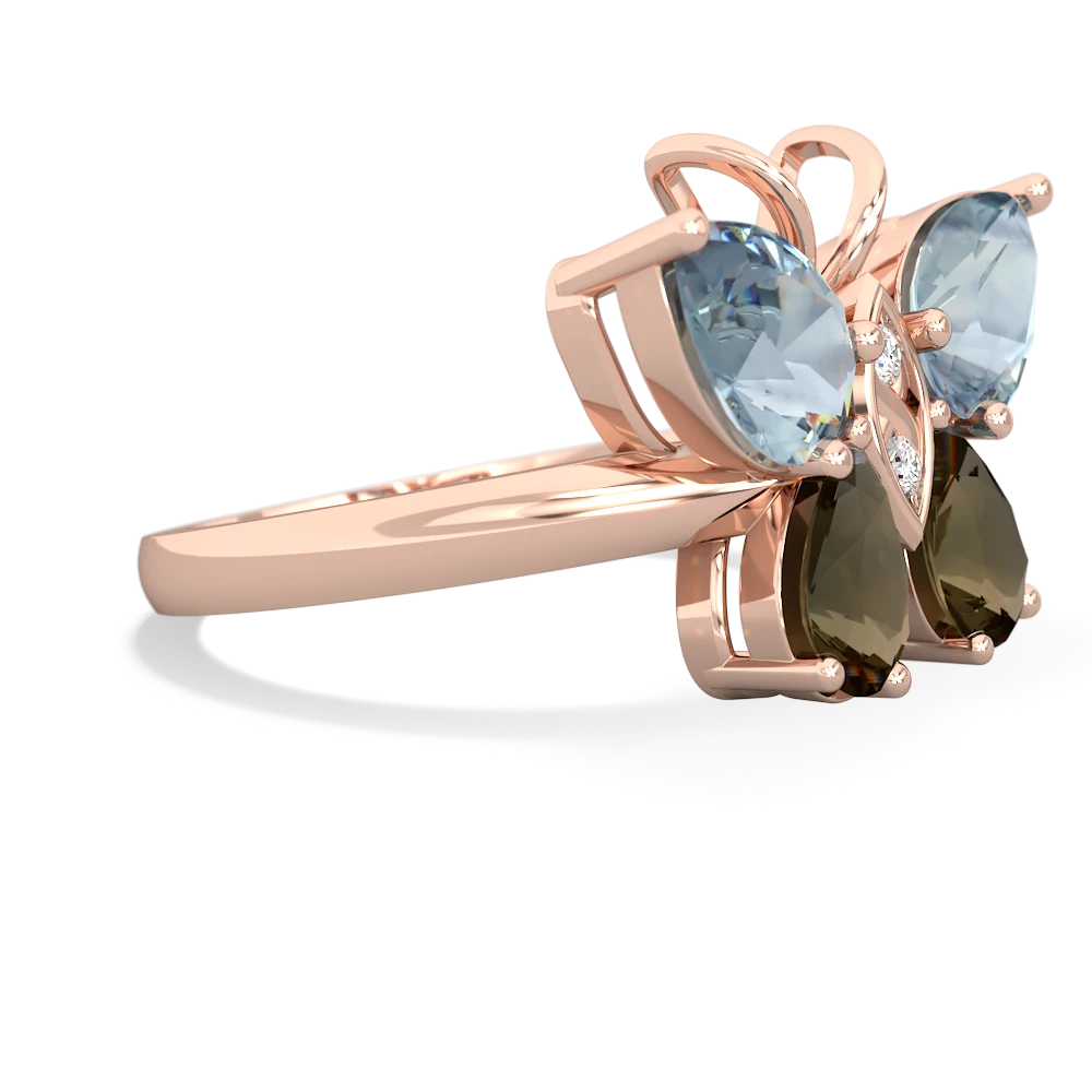 Aquamarine Butterfly 14K Rose Gold ring R2215