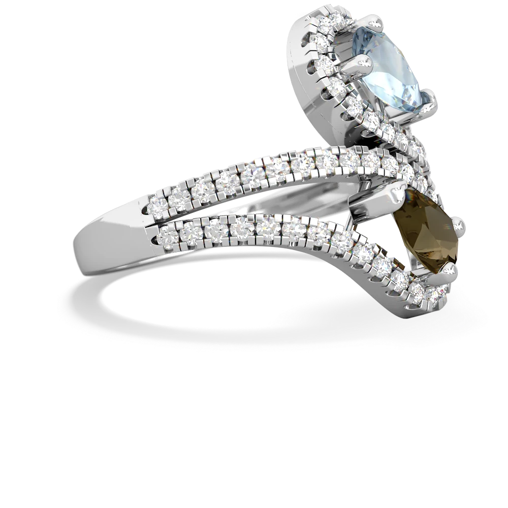 Aquamarine Diamond Dazzler 14K White Gold ring R3000