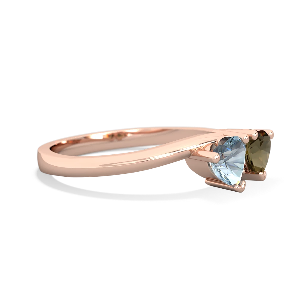 Aquamarine Sweethearts 14K Rose Gold ring R5260