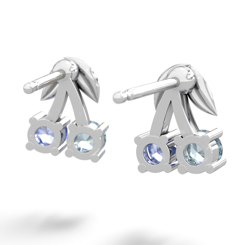 Aquamarine Sweet Cherries 14K White Gold earrings E7001