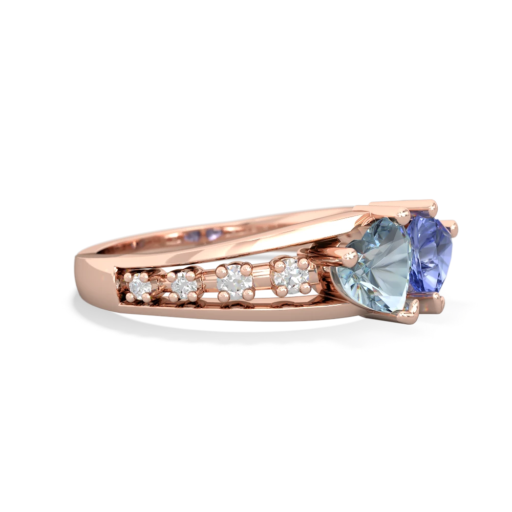 Aquamarine Heart To Heart 14K Rose Gold ring R3342