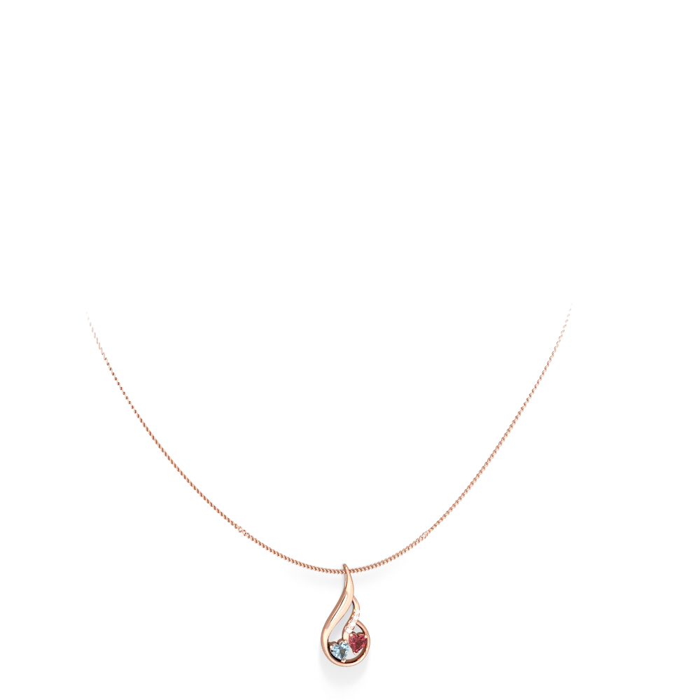 Aquamarine Keepsake Curves 14K Rose Gold pendant P5450