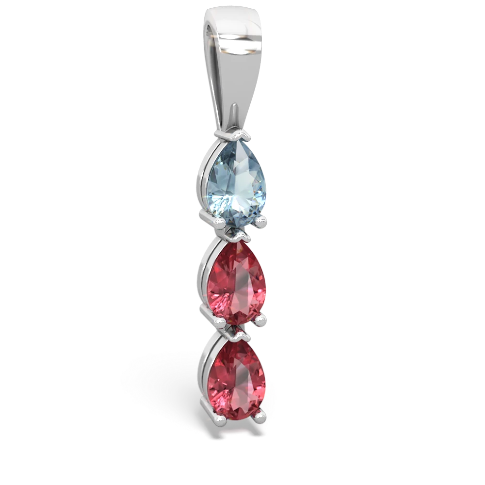 Stunning Mirabelle Pink Tourmaline and Ruby White Gold Necklace