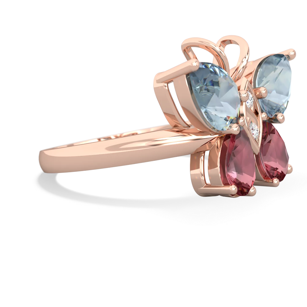 Aquamarine Butterfly 14K Rose Gold ring R2215