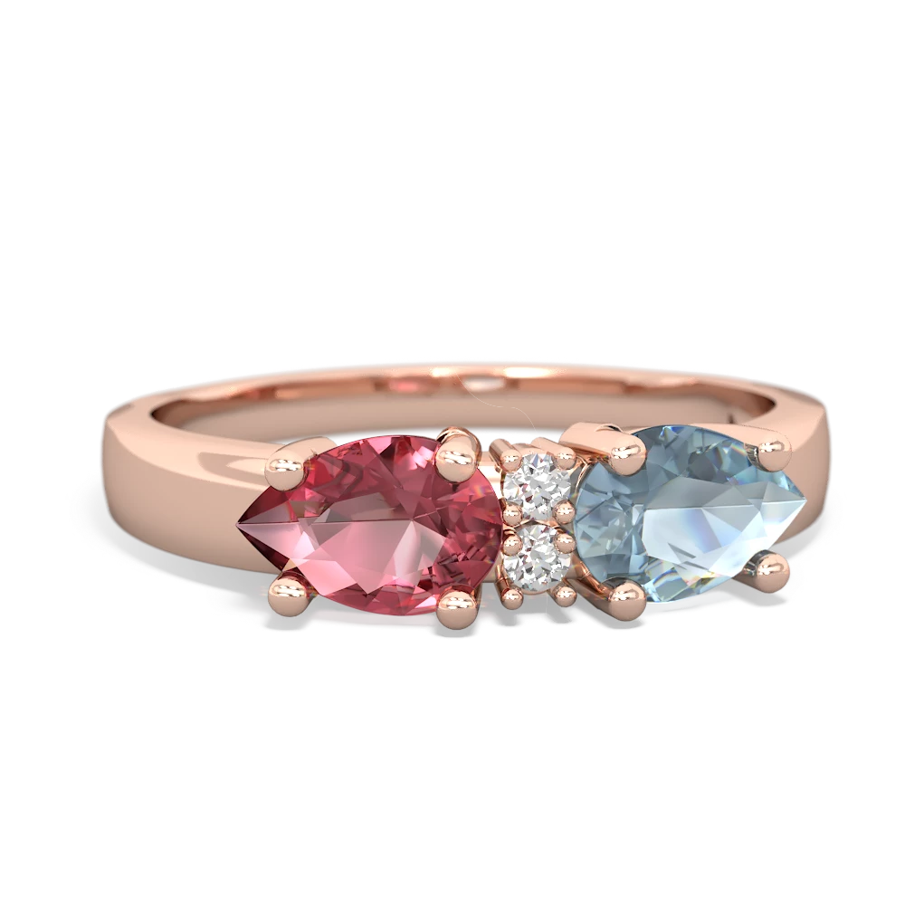 Aquamarine Pear Bowtie 14K Rose Gold ring R0865