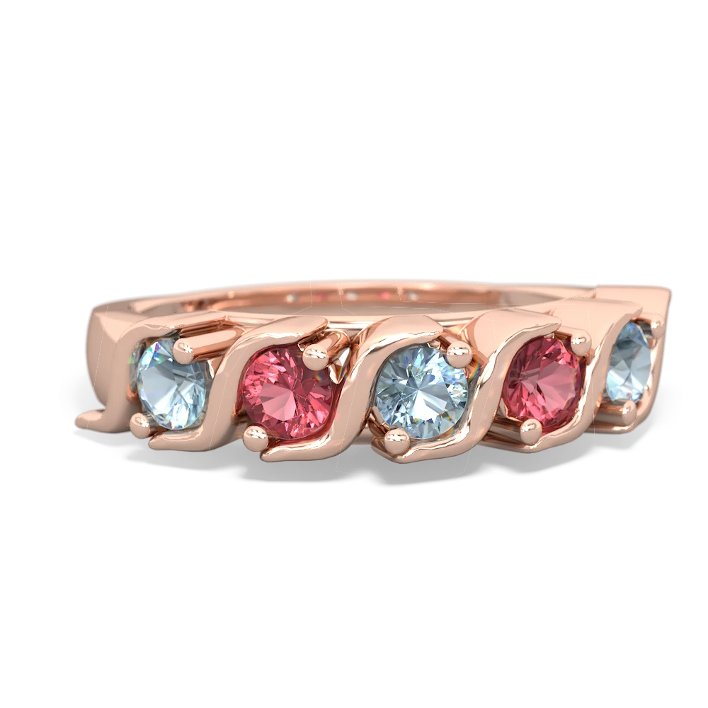 Aquamarine Anniversary Band 14K Rose Gold ring R2089