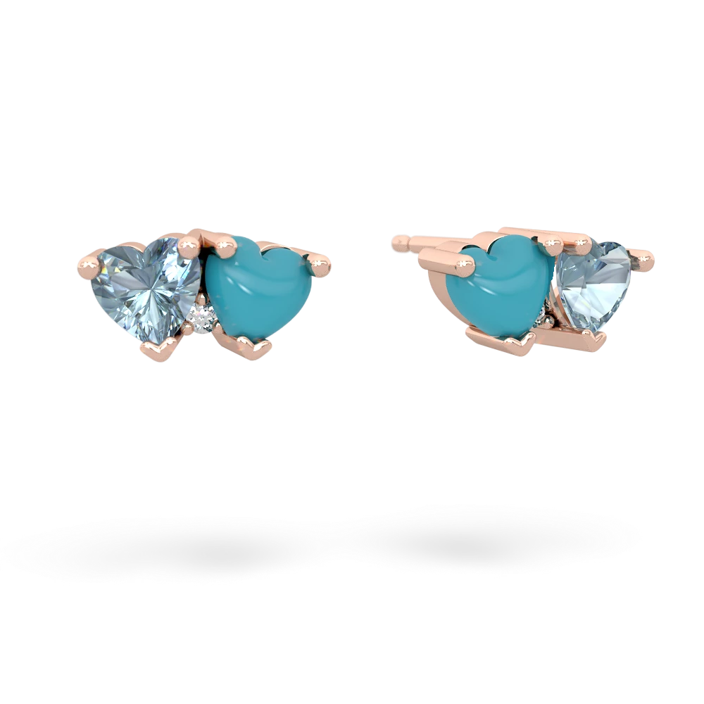 Aquamarine Sweethearts 14K Rose Gold earrings E5260