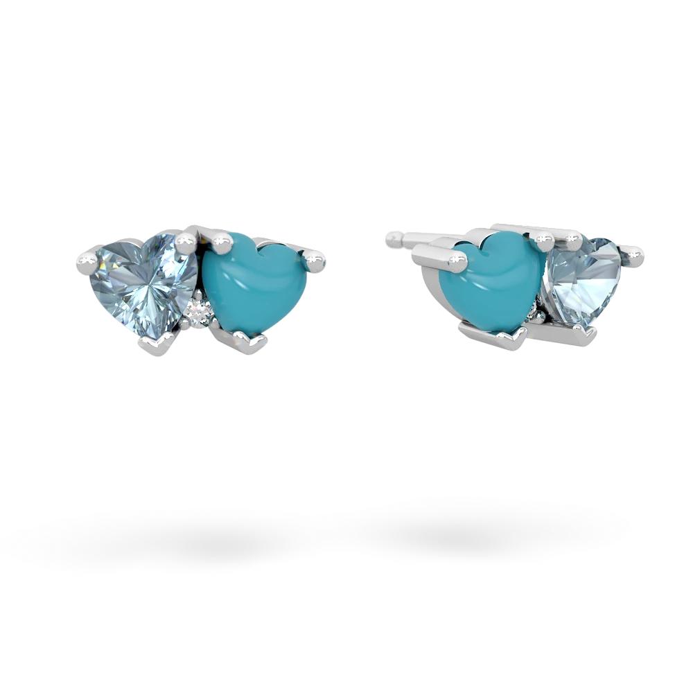 Aquamarine Sweethearts 14K White Gold earrings E5260