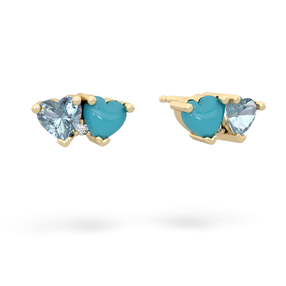 Aquamarine Sweethearts 14K Yellow Gold earrings E5260