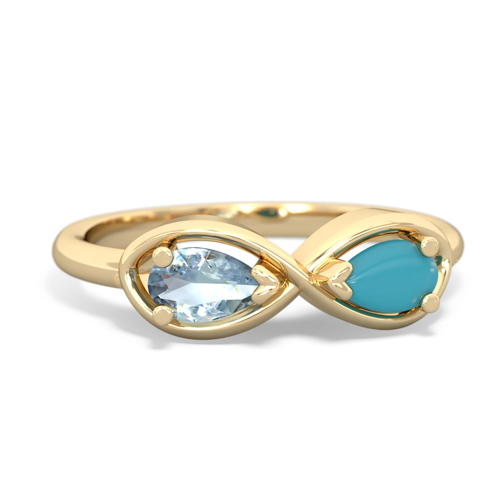 Aquamarine Infinity 14K Yellow Gold ring R5050