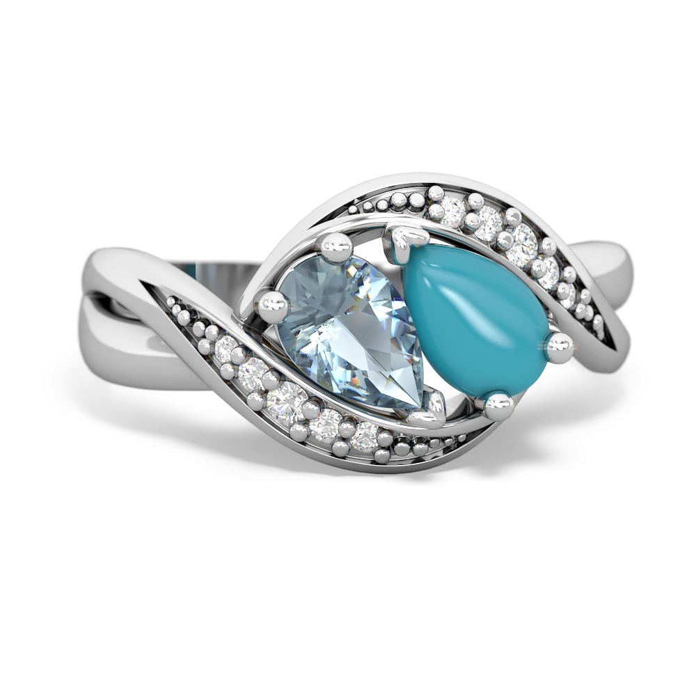 Aquamarine Summer Winds 14K White Gold ring R5342