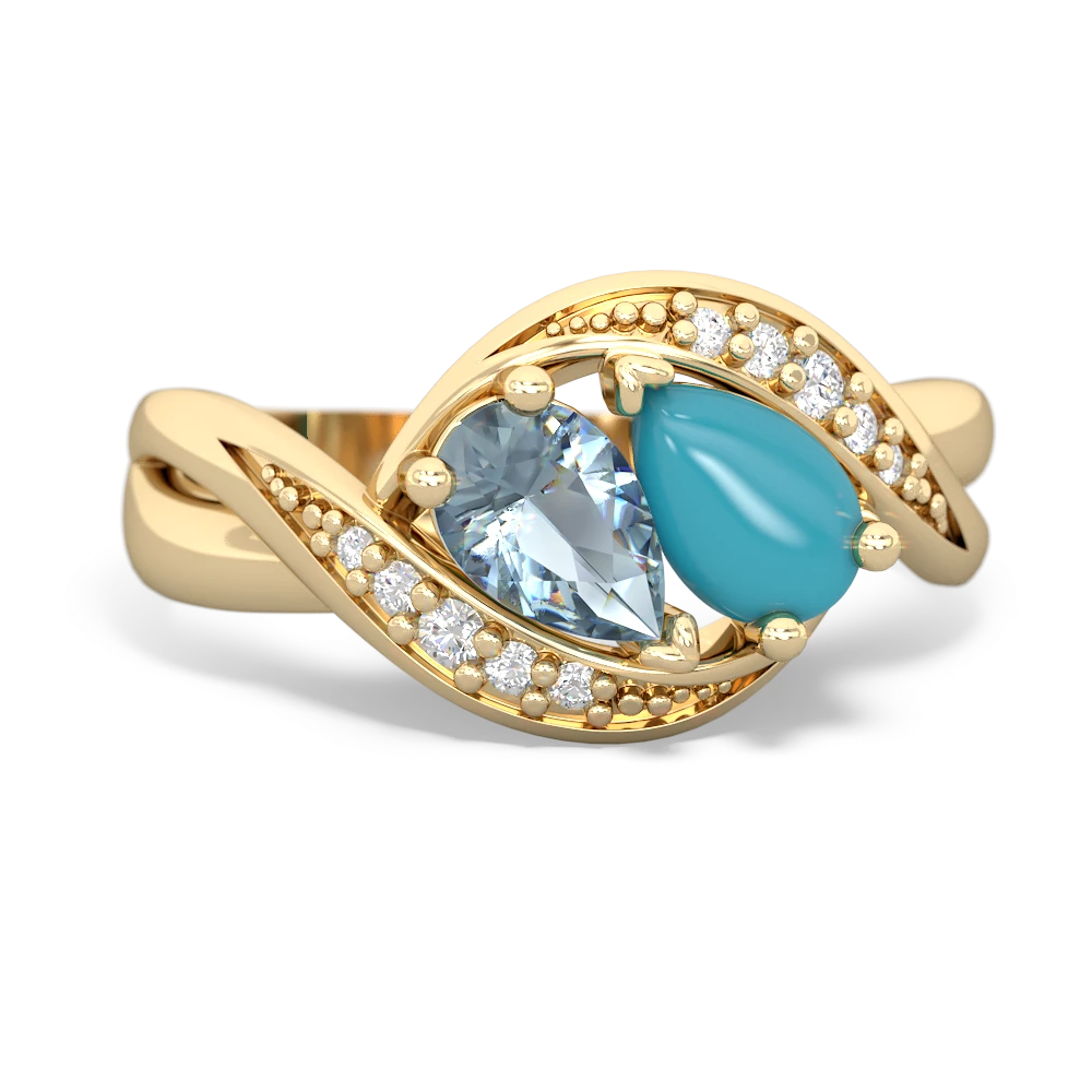 Aquamarine Summer Winds 14K Yellow Gold ring R5342