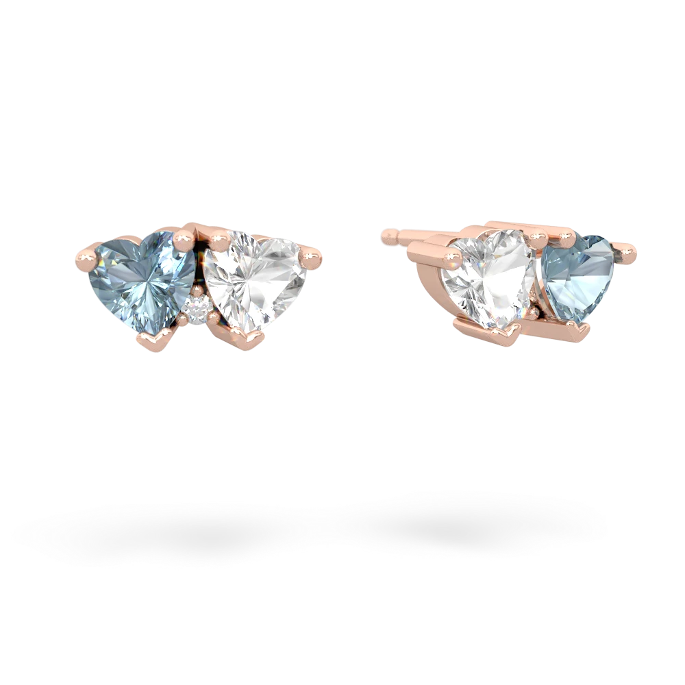 Aquamarine Sweethearts 14K Rose Gold earrings E5260