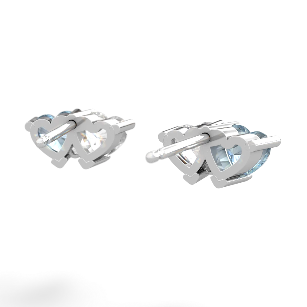 Aquamarine Sweethearts 14K White Gold earrings E5260