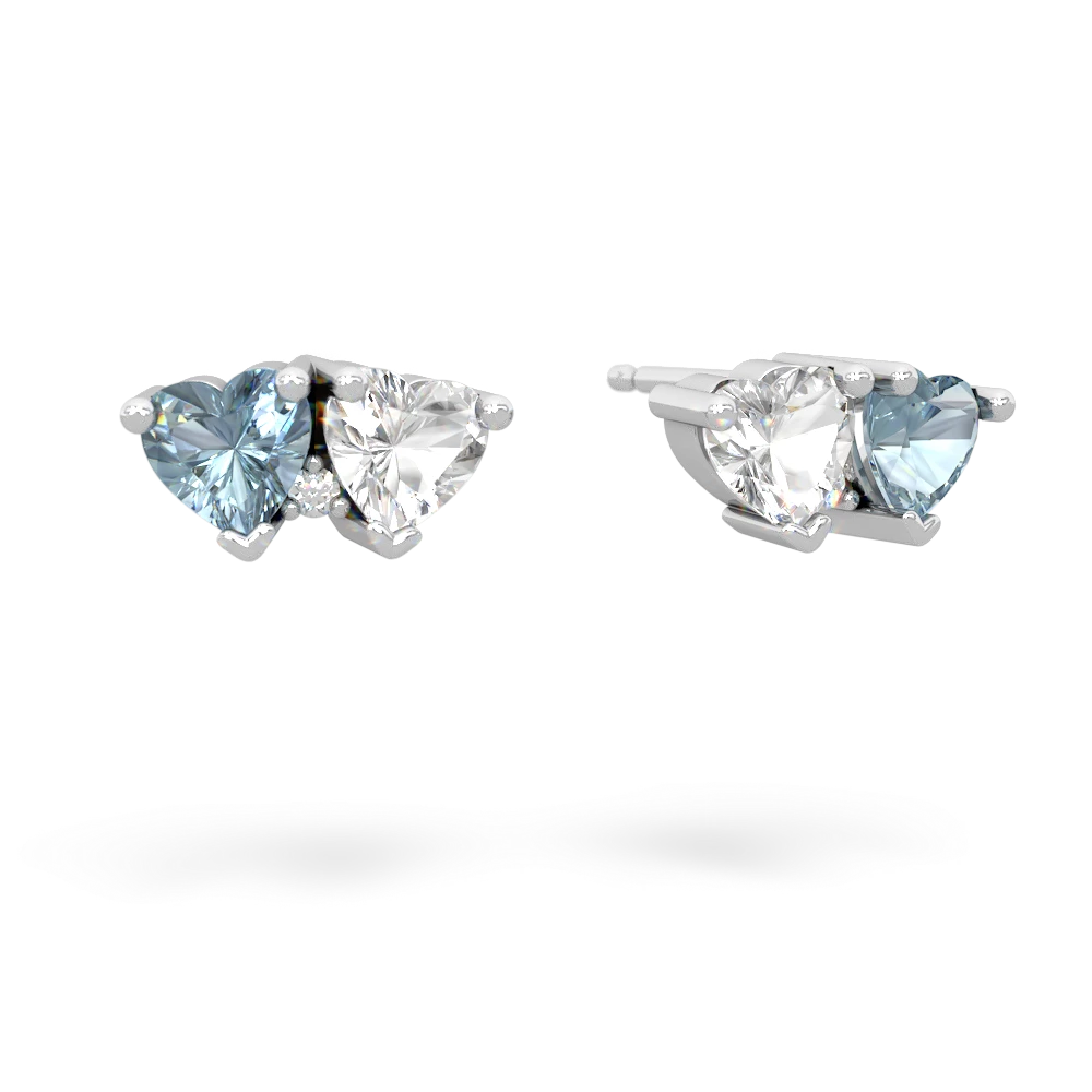 Aquamarine Sweethearts 14K White Gold earrings E5260