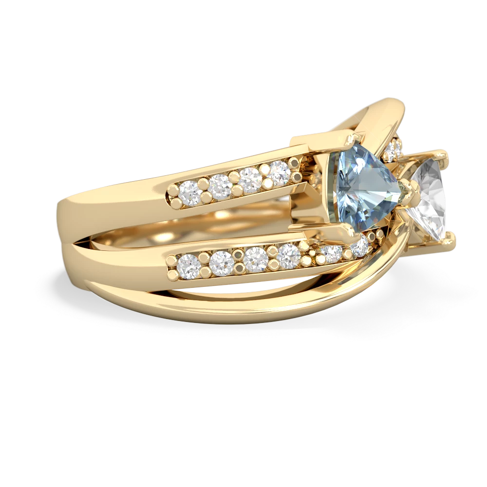 Aquamarine Bowtie 14K Yellow Gold ring R2360