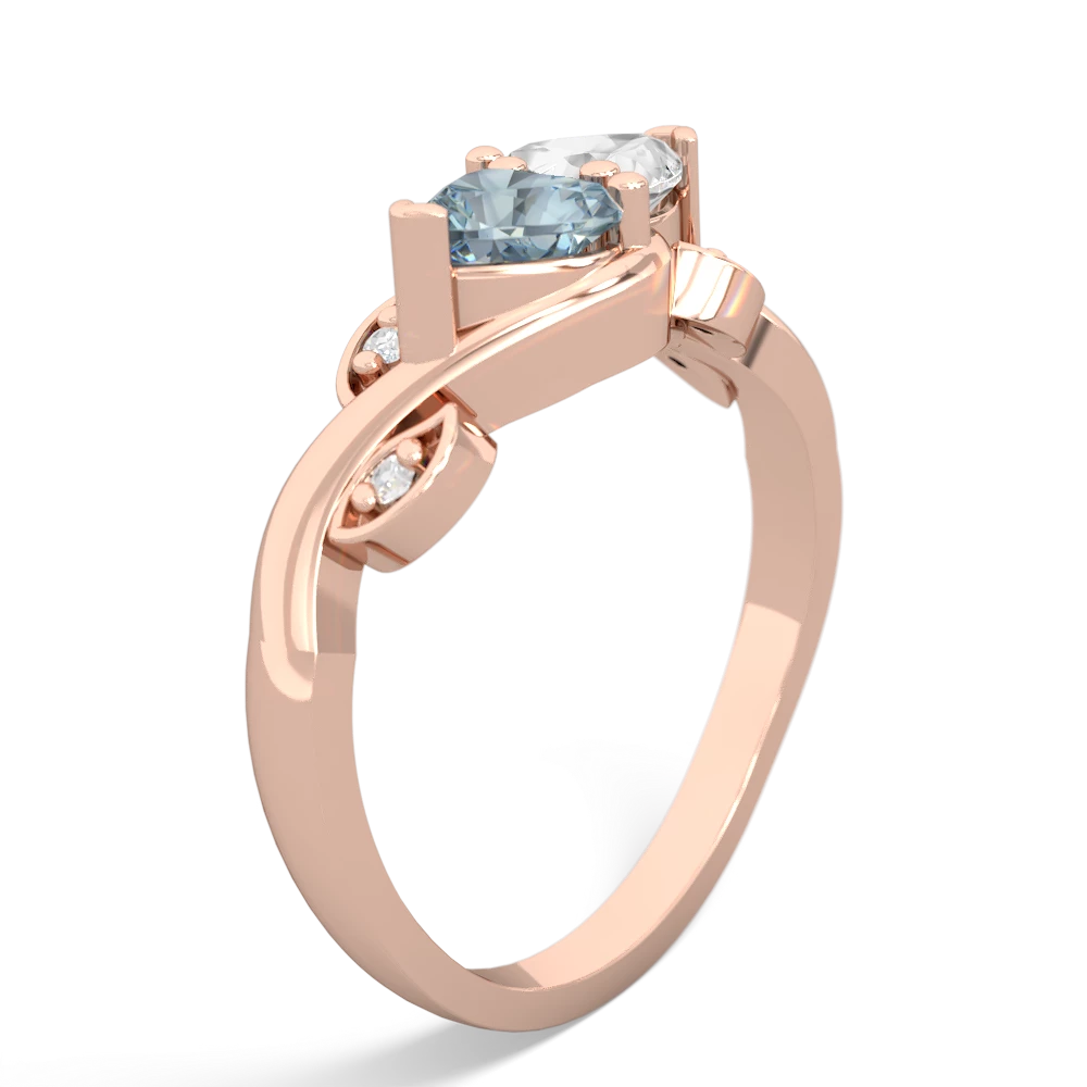 Aquamarine Floral Elegance 14K Rose Gold ring R5790