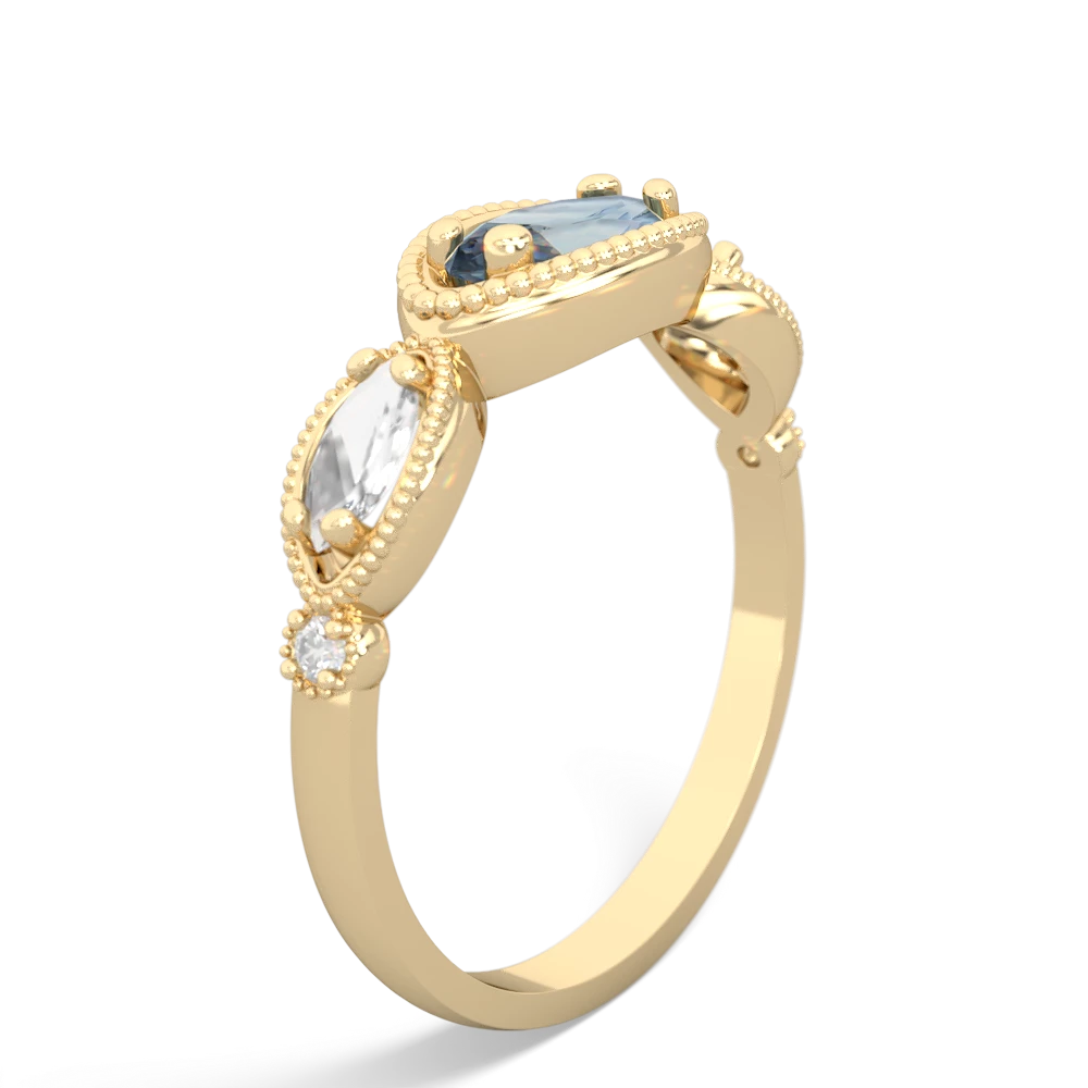 Aquamarine Milgrain Marquise 14K Yellow Gold ring R5700