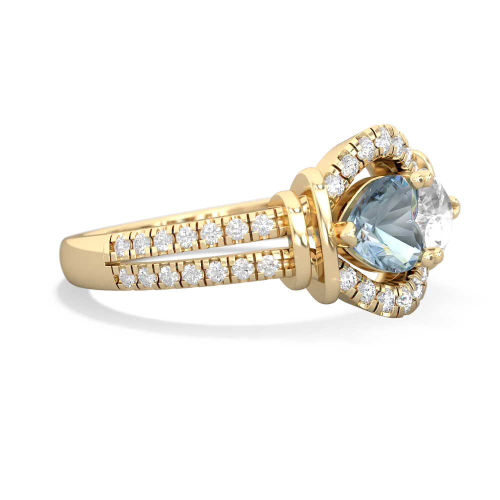 Aquamarine Art-Deco Keepsake 14K Yellow Gold ring R5630