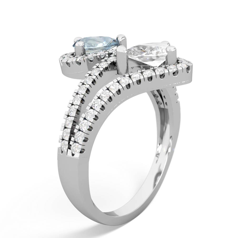 Aquamarine Diamond Dazzler 14K White Gold ring R3000