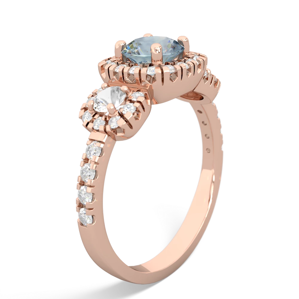 Aquamarine Regal Halo 14K Rose Gold ring R5350