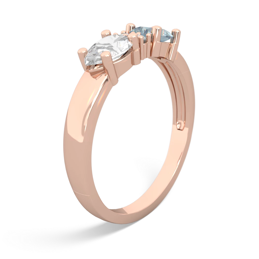 Aquamarine Pear Bowtie 14K Rose Gold ring R0865