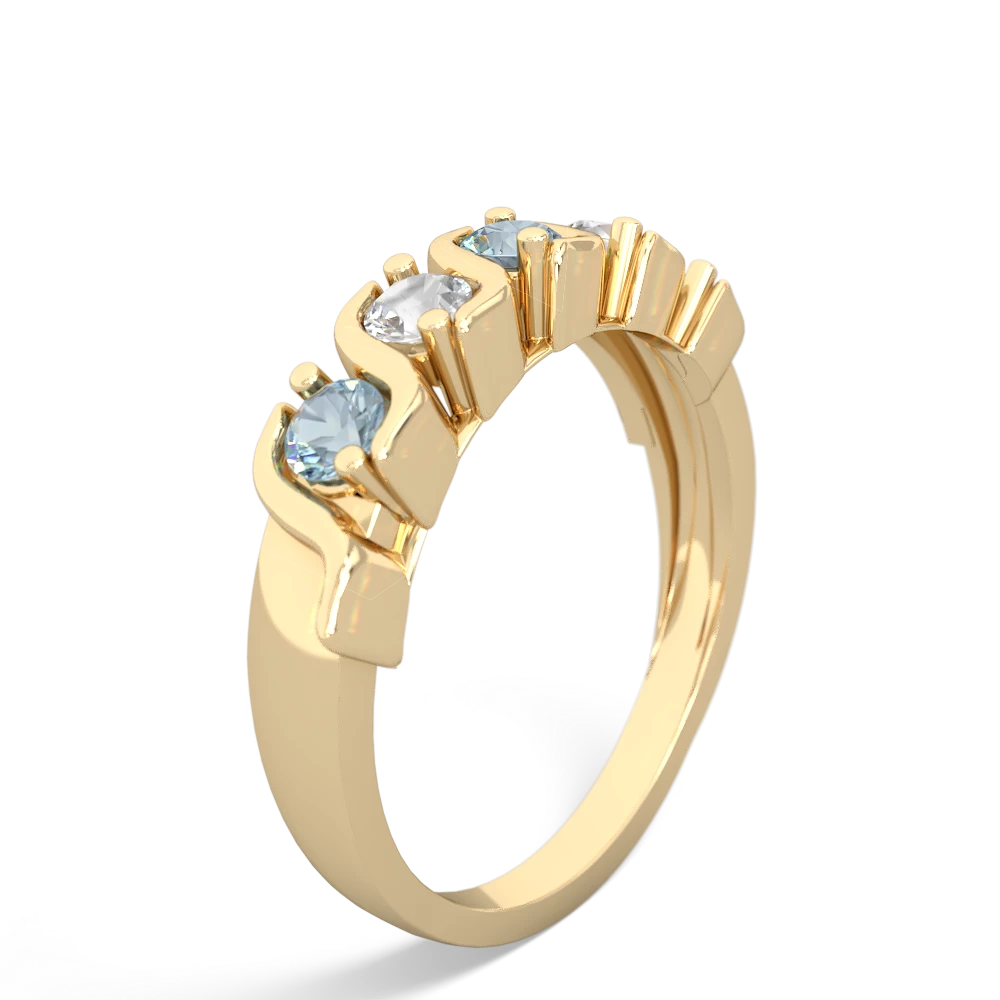 Aquamarine Anniversary Band 14K Yellow Gold ring R2089