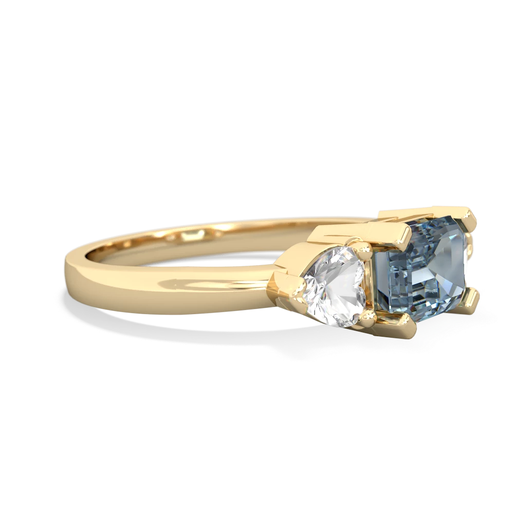 Aquamarine Three Stone 14K Yellow Gold ring R5235