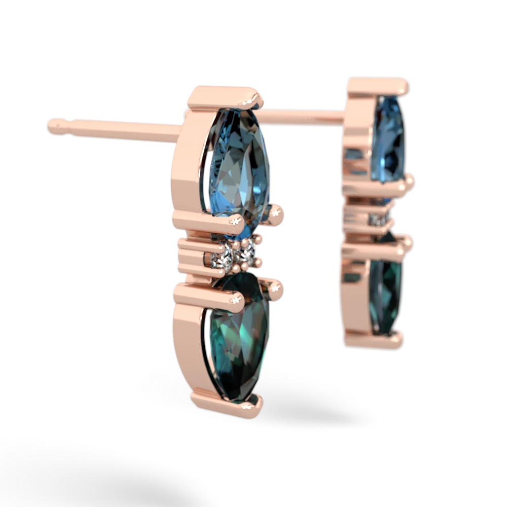 Blue Topaz Bowtie Drop 14K Rose Gold earrings E0865