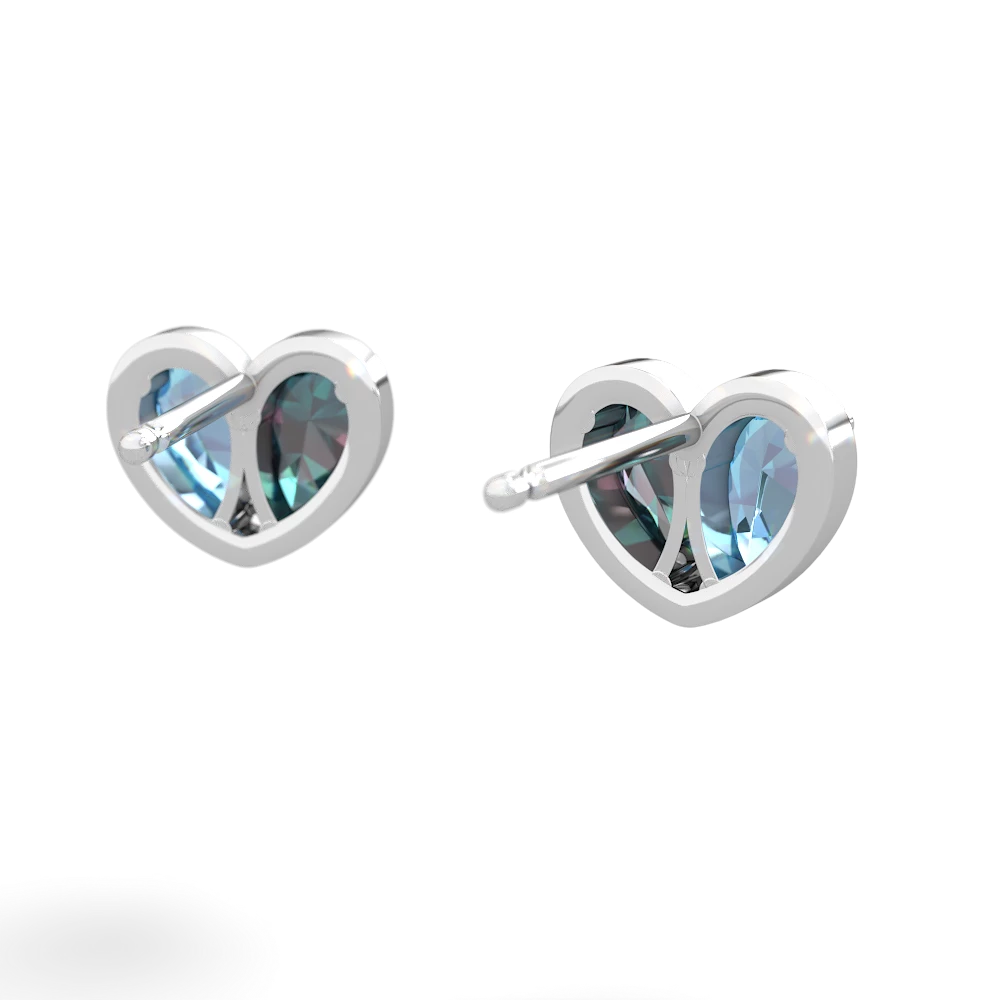 Blue Topaz 'Our Heart' 14K White Gold earrings E5072