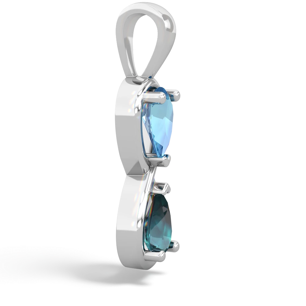 Blue Topaz Infinity 14K White Gold pendant P5050