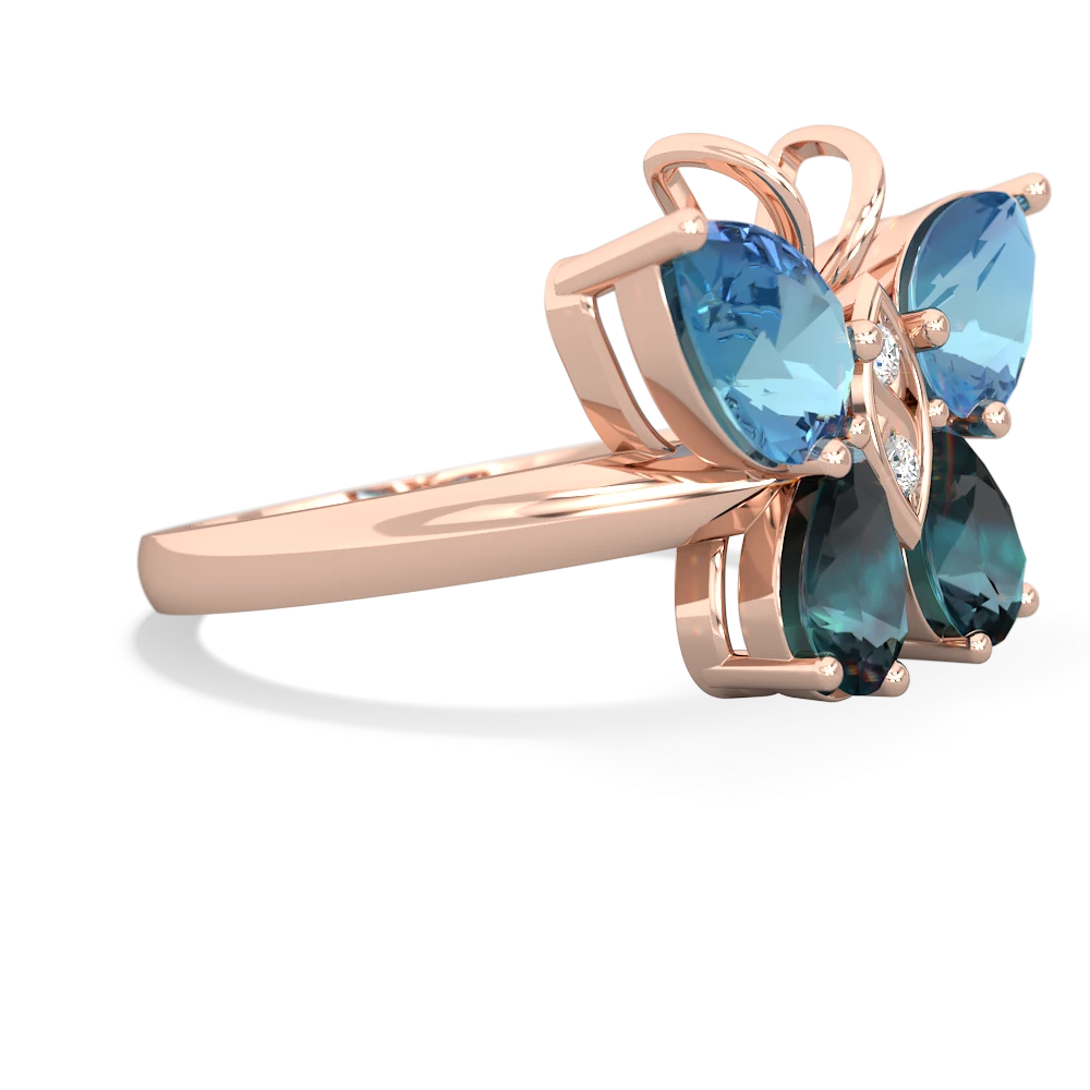 Blue Topaz Butterfly 14K Rose Gold ring R2215