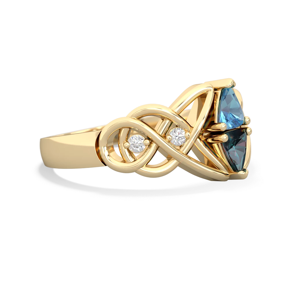 Blue Topaz Keepsake Celtic Knot 14K Yellow Gold ring R5300