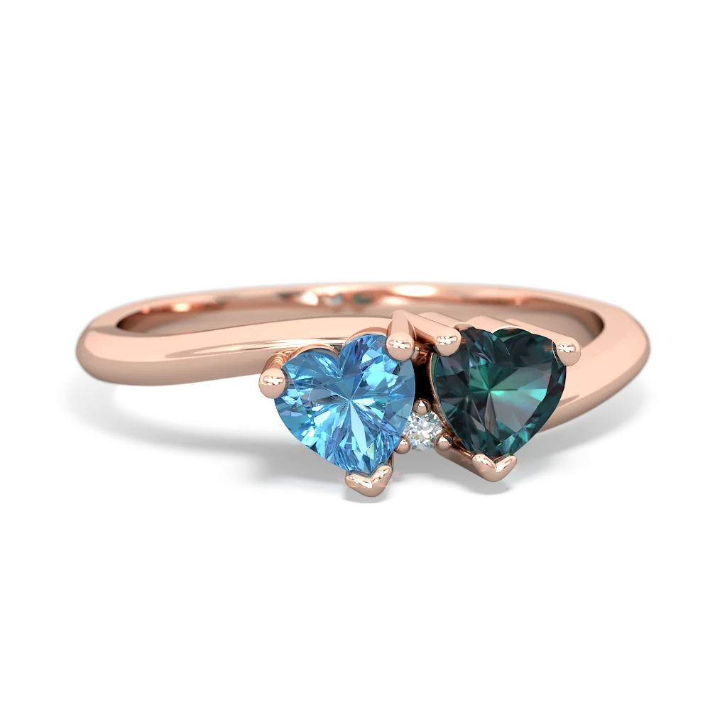 Blue Topaz Sweethearts 14K Rose Gold ring R5260