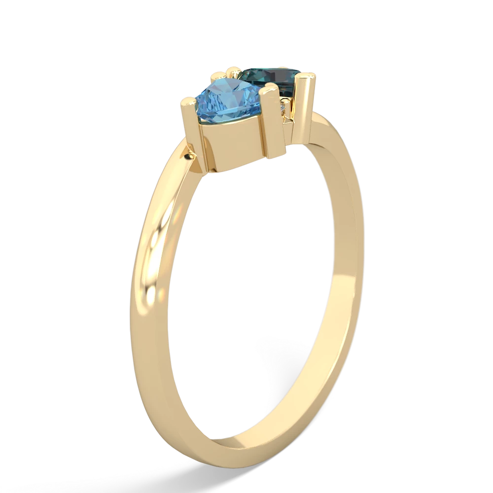 Blue Topaz Sweethearts 14K Yellow Gold ring R5260