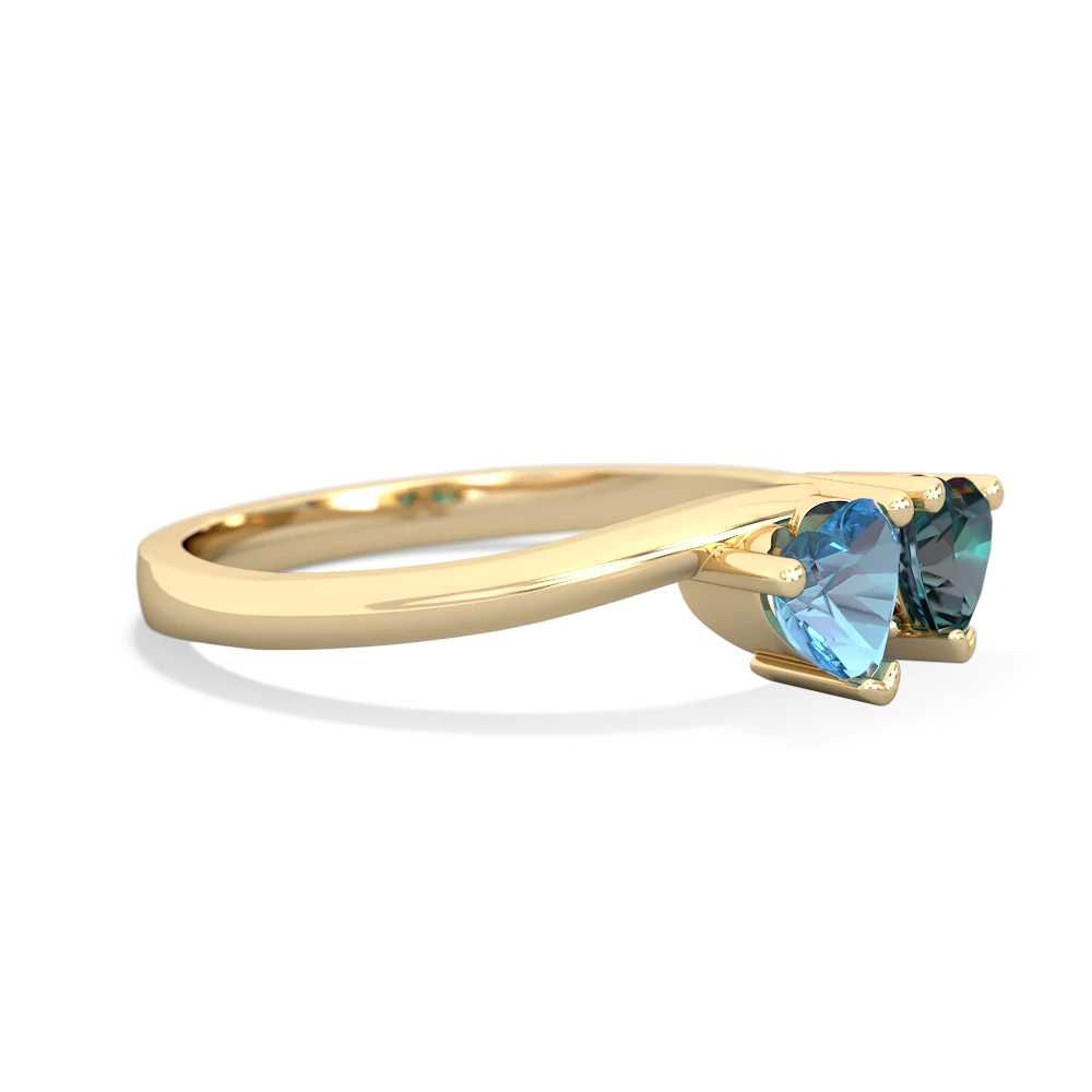 Blue Topaz Sweethearts 14K Yellow Gold ring R5260