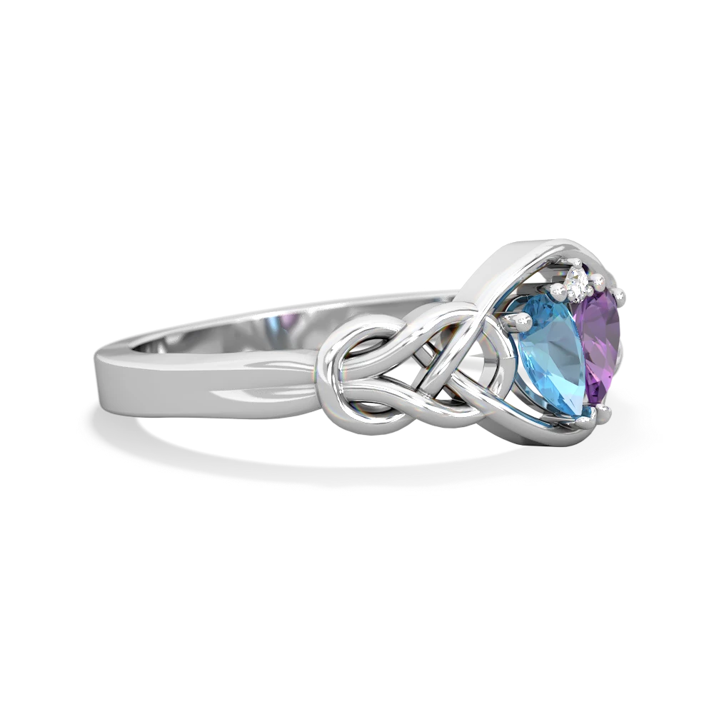 Blue Topaz Celtic Love Knot 14K White Gold ring R5420