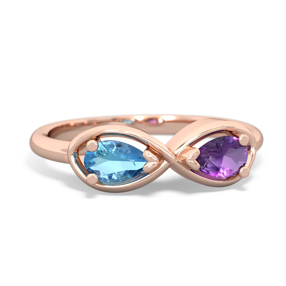 Blue Topaz Infinity 14K Rose Gold ring R5050