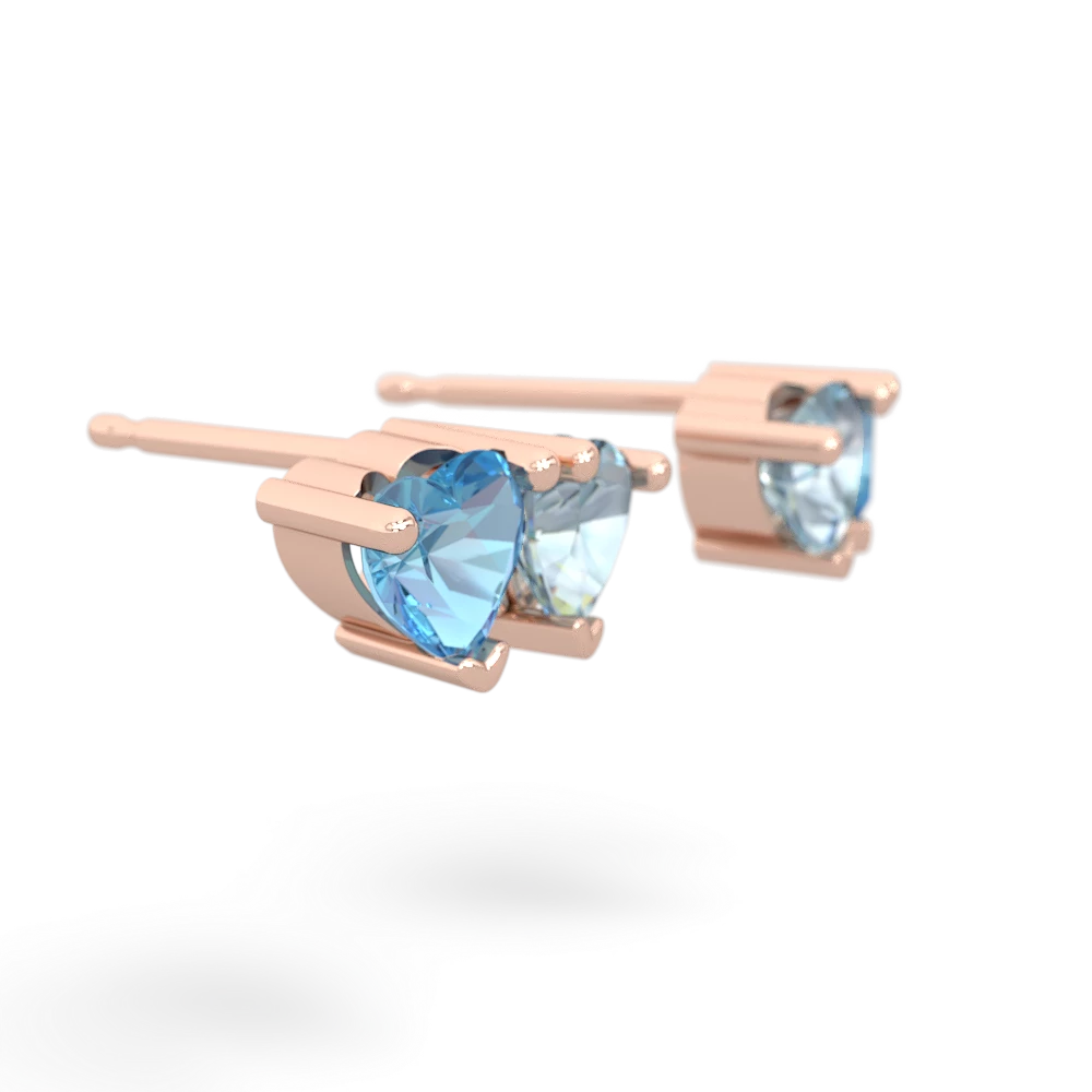 Blue Topaz Sweethearts 14K Rose Gold earrings E5260