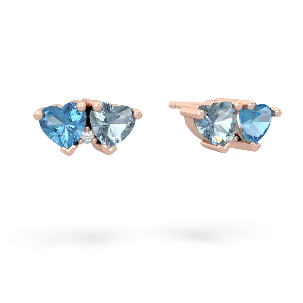 Blue Topaz Sweethearts 14K Rose Gold earrings E5260