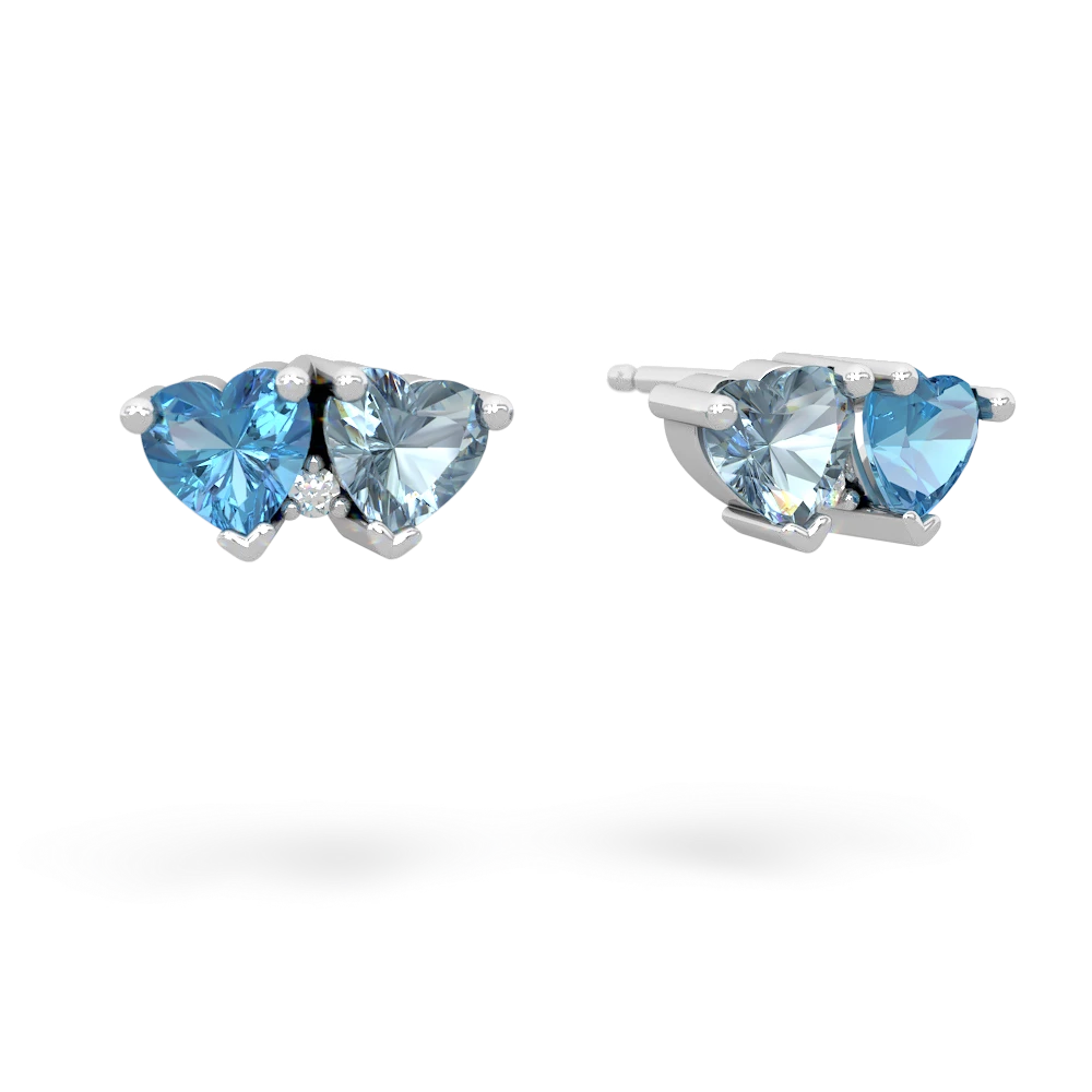 Blue Topaz Sweethearts 14K White Gold earrings E5260