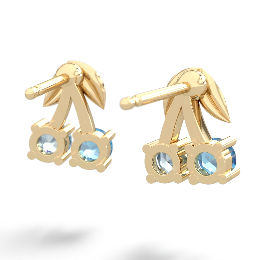 Blue Topaz Sweet Cherries 14K Yellow Gold earrings E7001