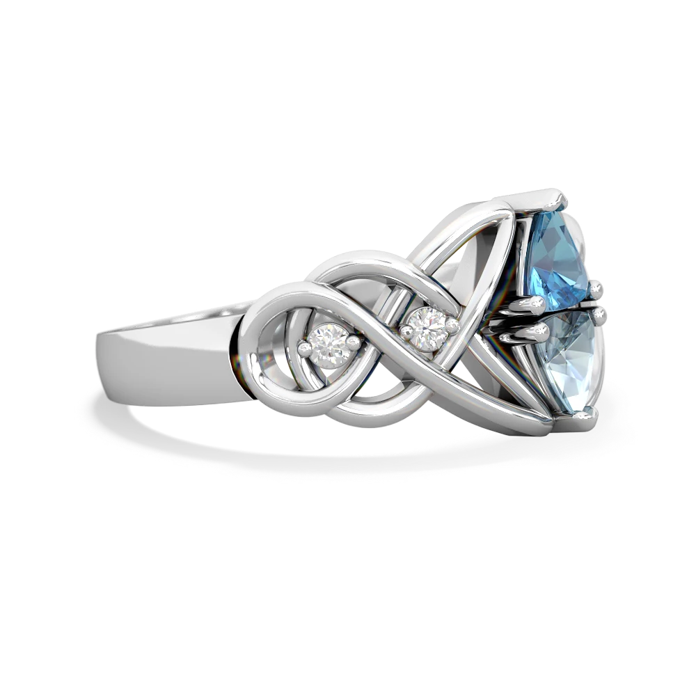 Blue Topaz Keepsake Celtic Knot 14K White Gold ring R5300