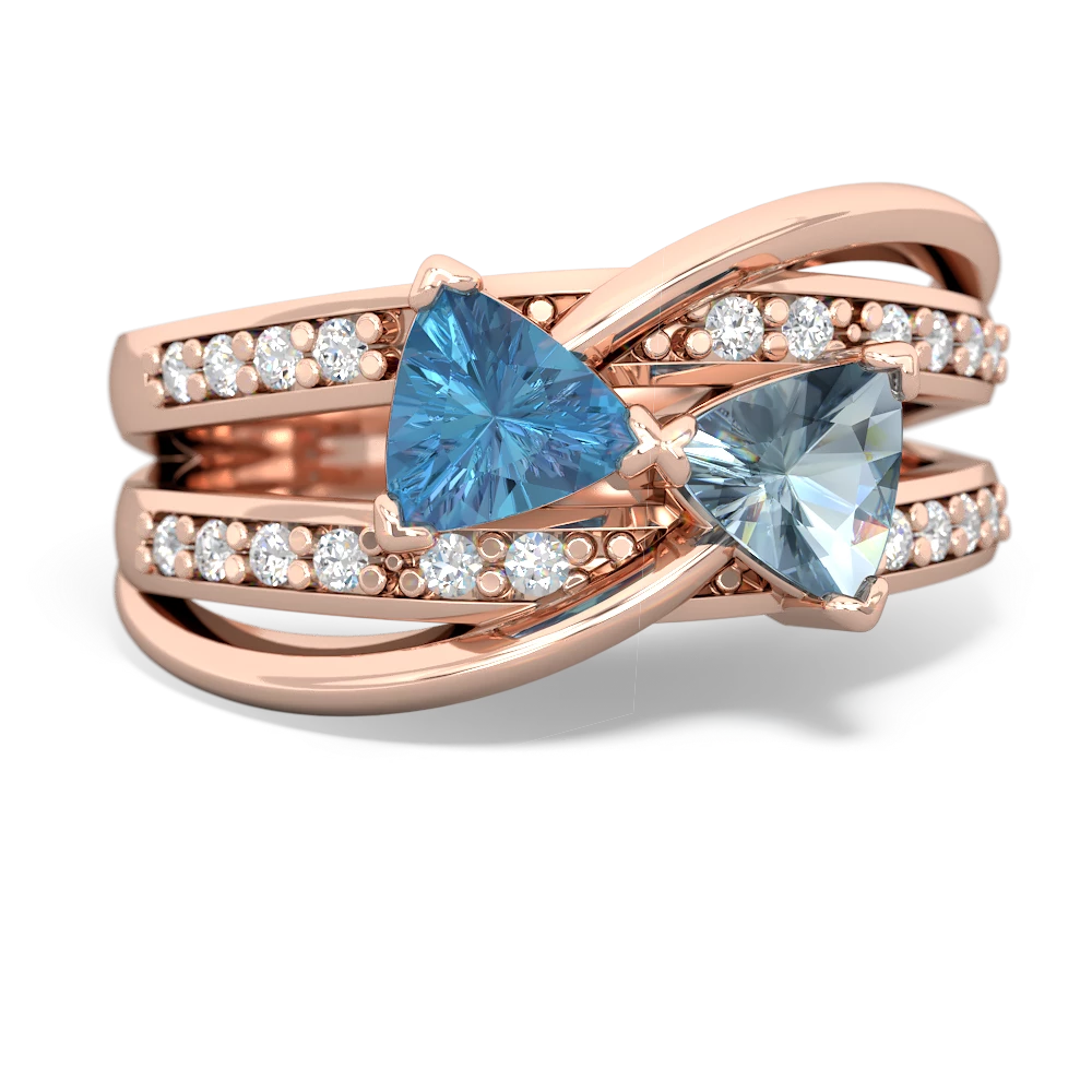 Blue Topaz Bowtie 14K Rose Gold ring R2360