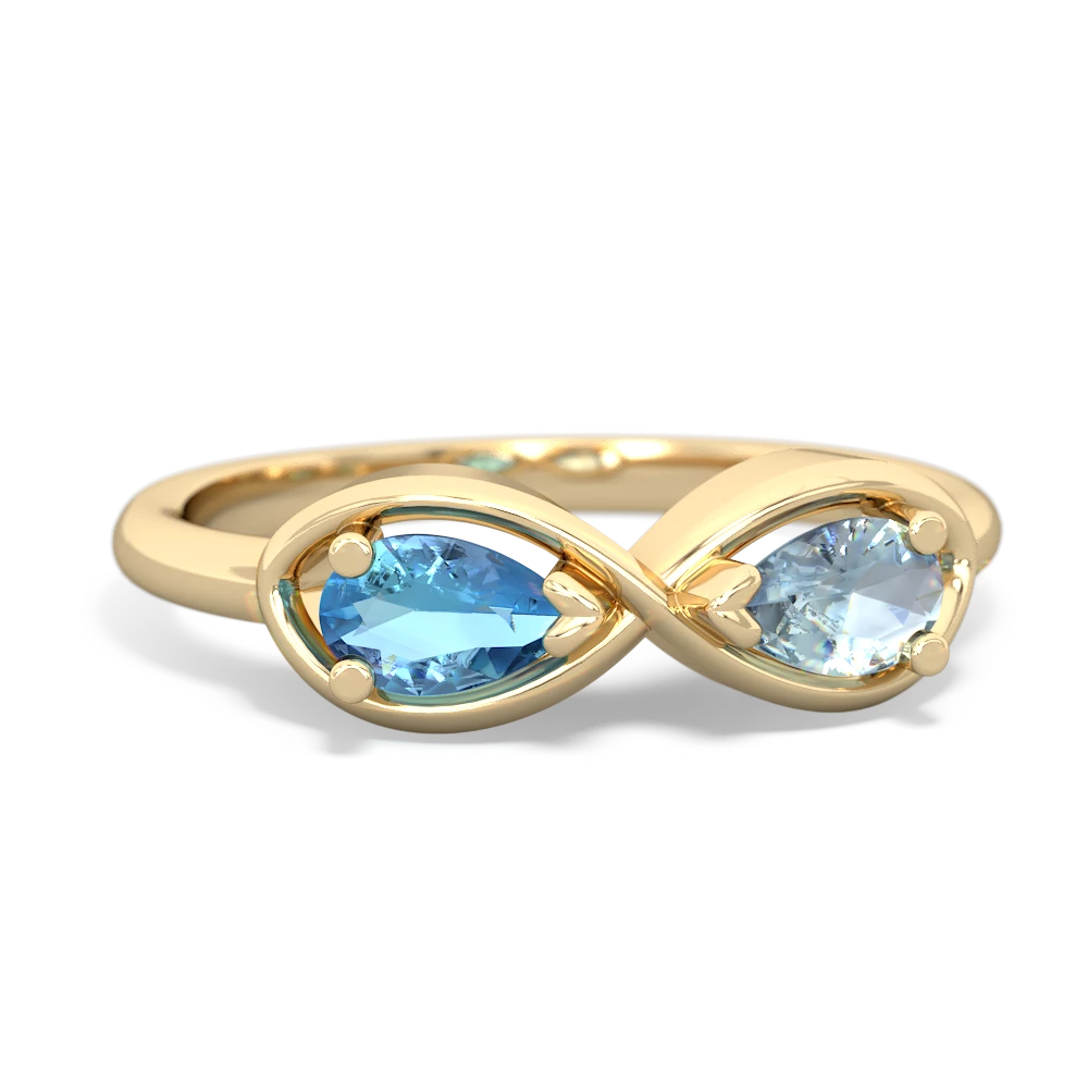 Blue Topaz Infinity 14K Yellow Gold ring R5050