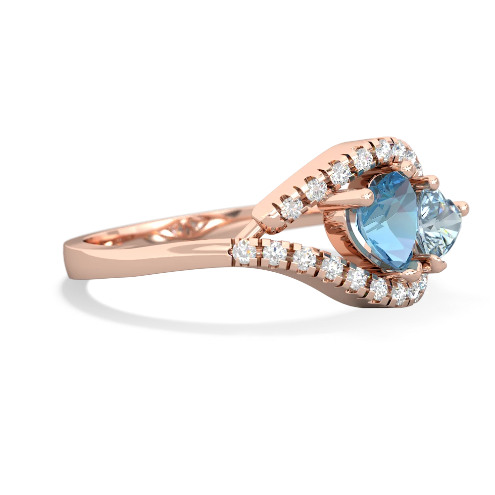 Blue Topaz Mother And Child 14K Rose Gold ring R3010