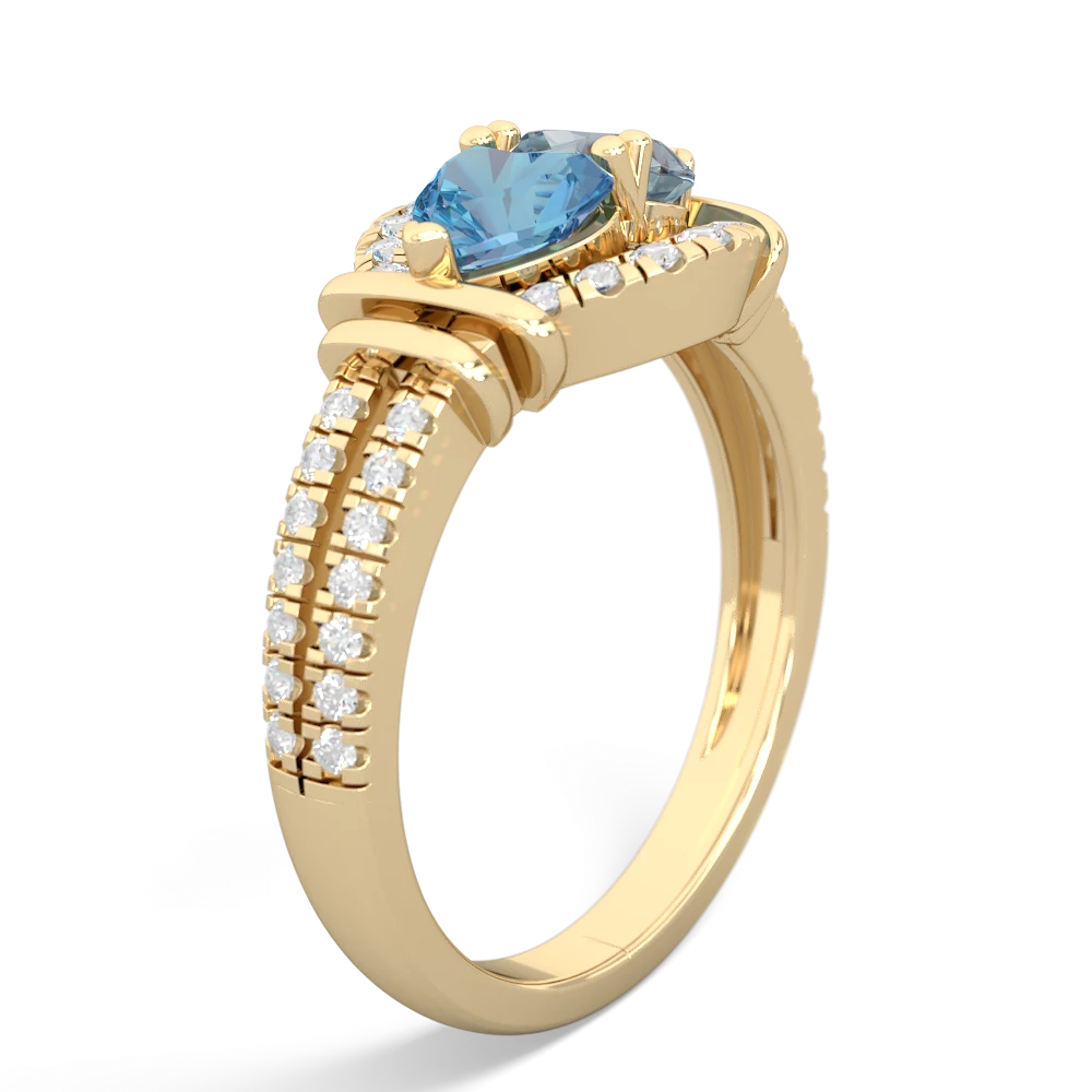 Blue Topaz Art-Deco Keepsake 14K Yellow Gold ring R5630