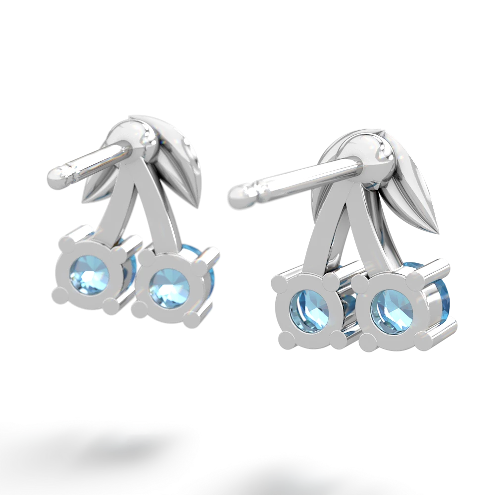 Blue Topaz Sweet Cherries 14K White Gold earrings E7001