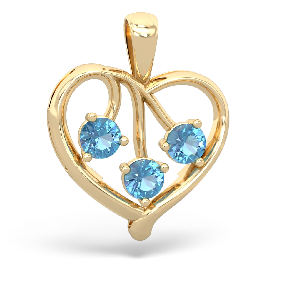 Onyx Glowing Heart 14K Yellow Gold pendant P2233