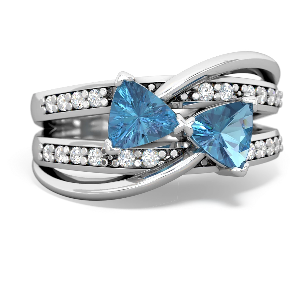 Blue Topaz Bowtie 14K White Gold ring R2360